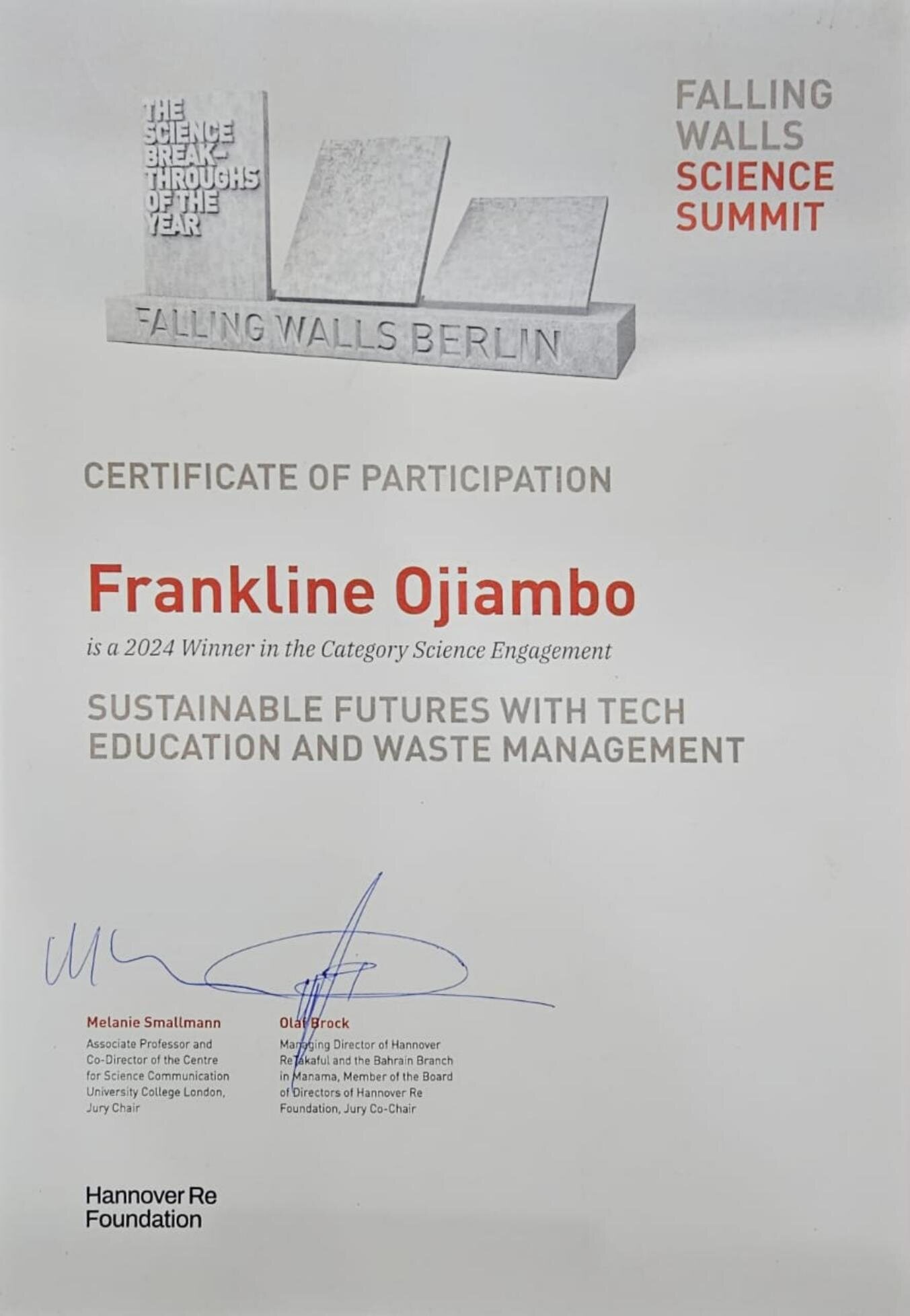 Falling Walls Science Summit Winner 2024