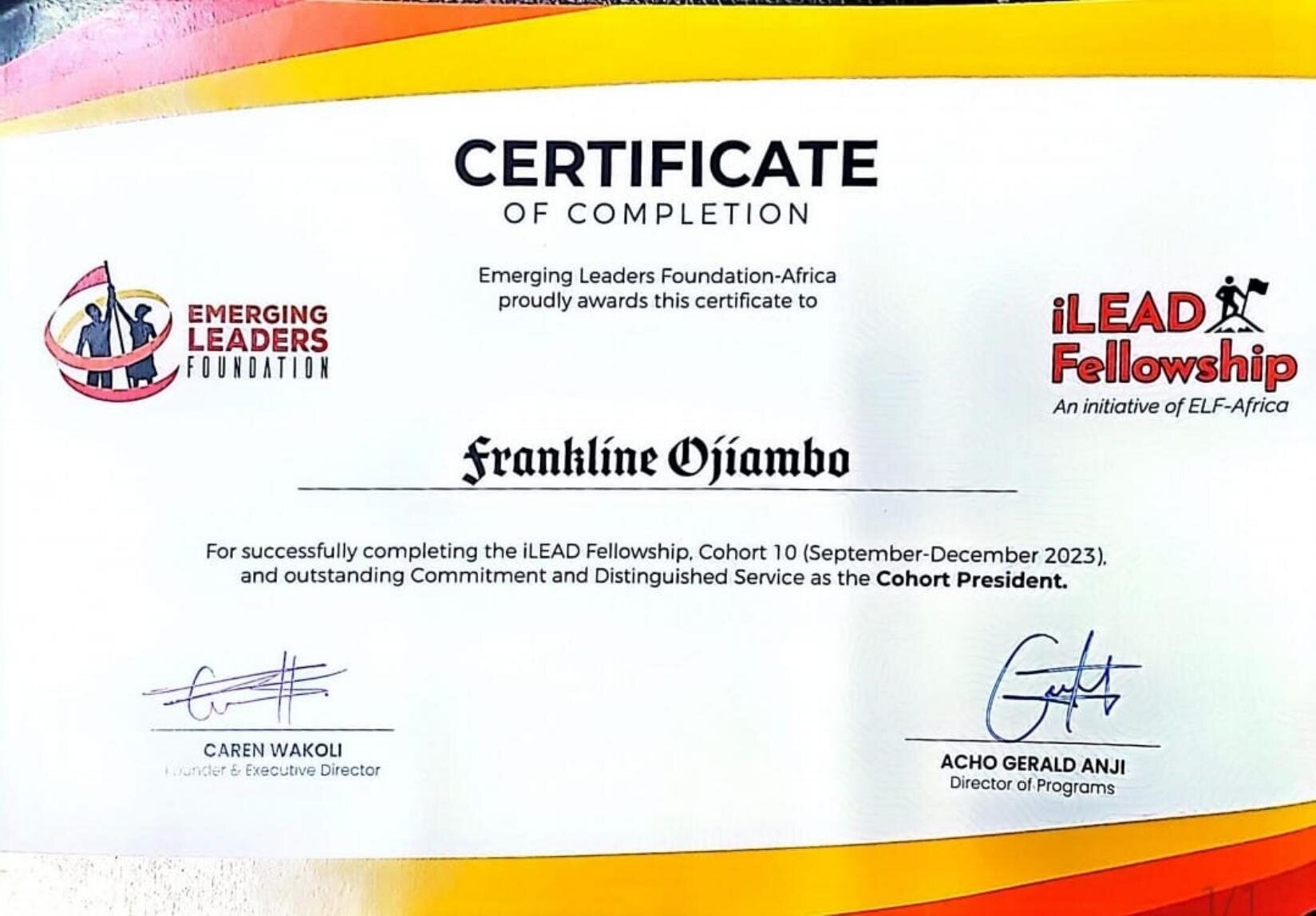iLEAD Fellowship Cohort 10 President 2023